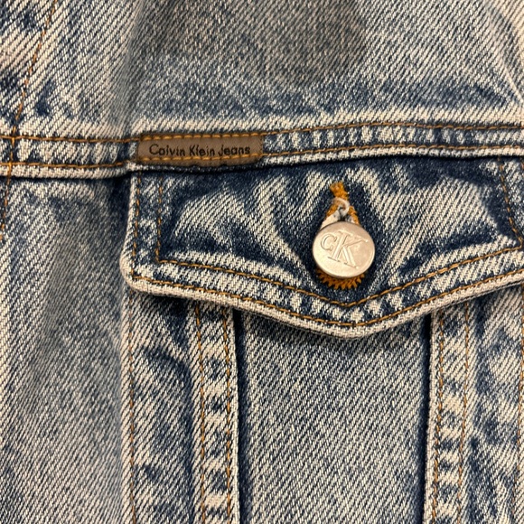 Vintage 90’s Calvin Klein Denim Jean Jacket 100% Cotton - Picture 4 of 5